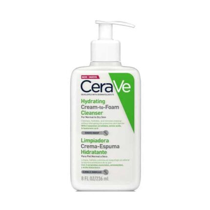 cerave hydrating cream to foam cleanser for normal to dry skin 236ml